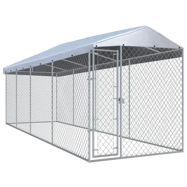 Gossi padoc pentru caini de exterior, cu acoperis 760x190x225 cm
