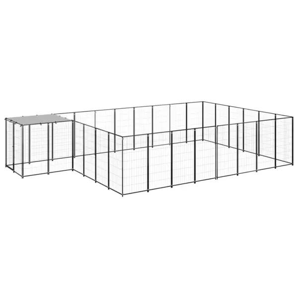 Gossi padoc pentru caini, negru, 15,73 m2, otel