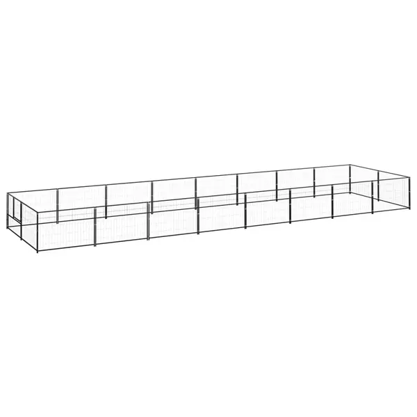 Gossi padoc pentru caini, negru, 16 m2, otel
