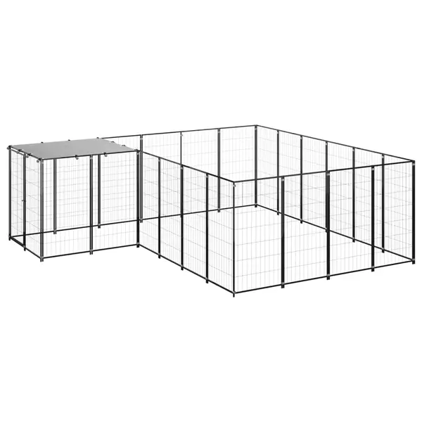 Gossi padoc pentru caini, negru, 8,47 m2, otel