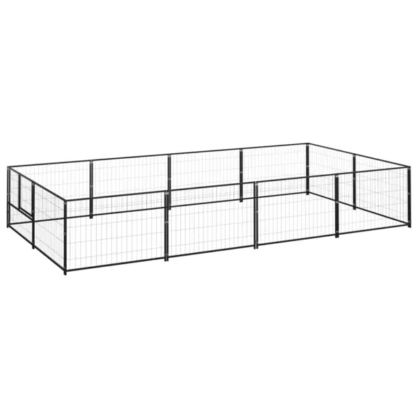Gossi padoc pentru caini, negru, 8 m2, otel