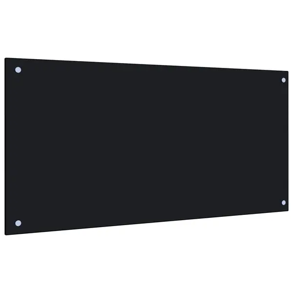 Gossi panou antistropi de bucatarie negru 100x50 cm sticla securizata