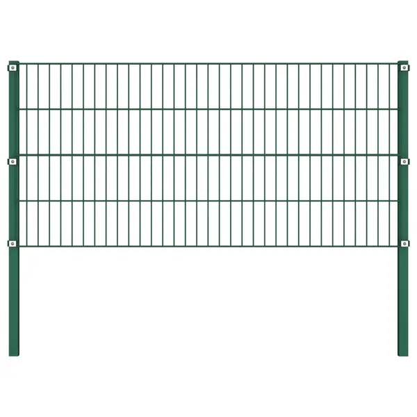Gossi panou de gard cu stalpi, verde, 1,7 m, fier