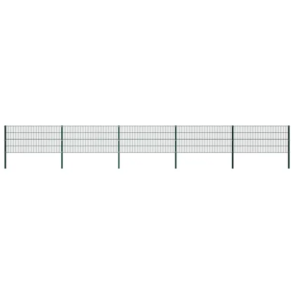 Gossi panou de gard cu stalpi, verde, 8,5 m, fier