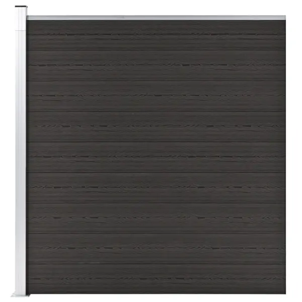 Gossi panou de gard, negru, 175x186 cm, wpc