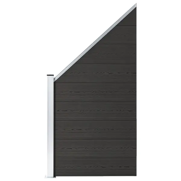 Gossi panou de gard, negru, 95 x (105-180) cm, wpc