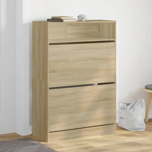 Gossi pantofar cu 2 sertare rabatabile, stejar sonoma, 80x34x116 cm