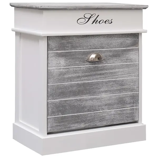 Gossi pantofar, gri, 50 x 28 x 58 cm, lemn de paulownia
