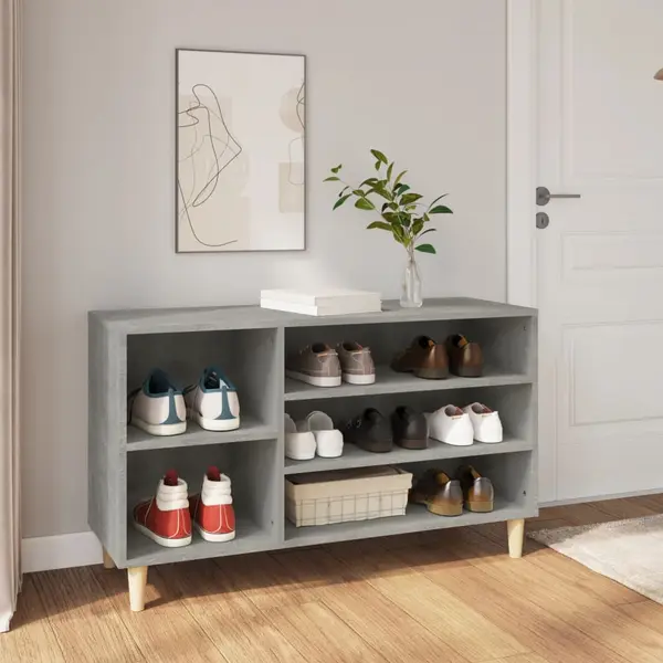 Gossi pantofar, gri beton, 102x36x60 cm, lemn prelucrat