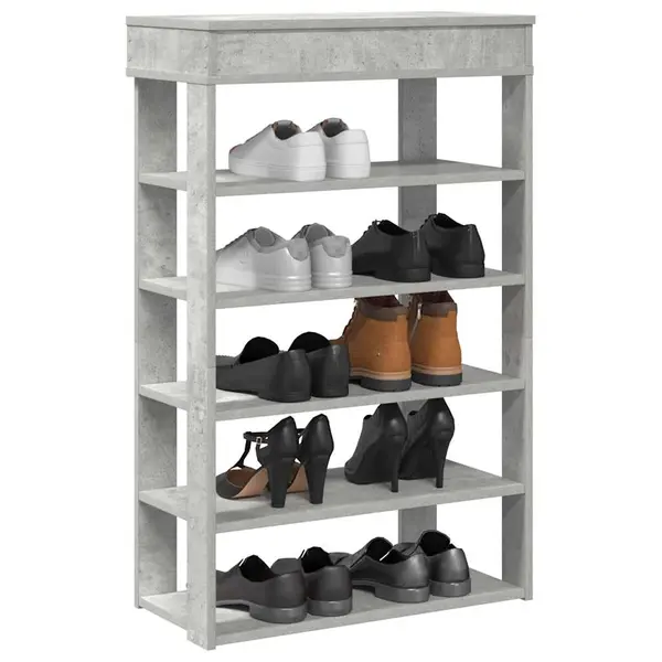 Gossi pantofar, gri beton, 60x30x98 cm, lemn prelucrat