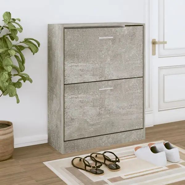 Gossi pantofar, gri beton, 63x24x81 cm, lemn compozit