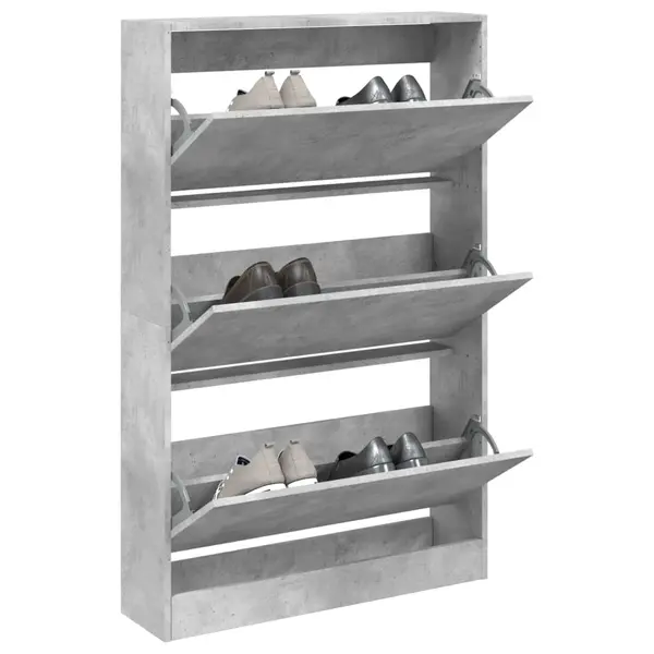 Gossi pantofar, gri beton, 80x21x125,5 cm, lemn prelucrat
