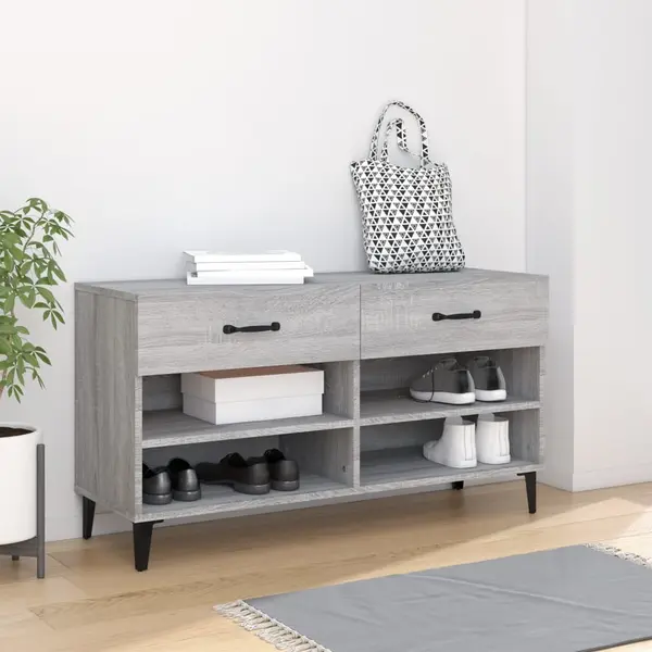 Gossi pantofar, gri sonoma, 102x35x55 cm, lemn compozit