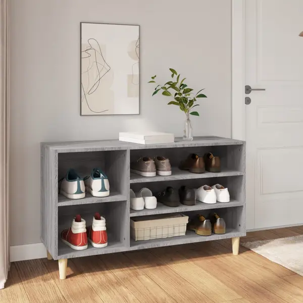 Gossi pantofar, gri sonoma, 102x36x60 cm, lemn prelucrat