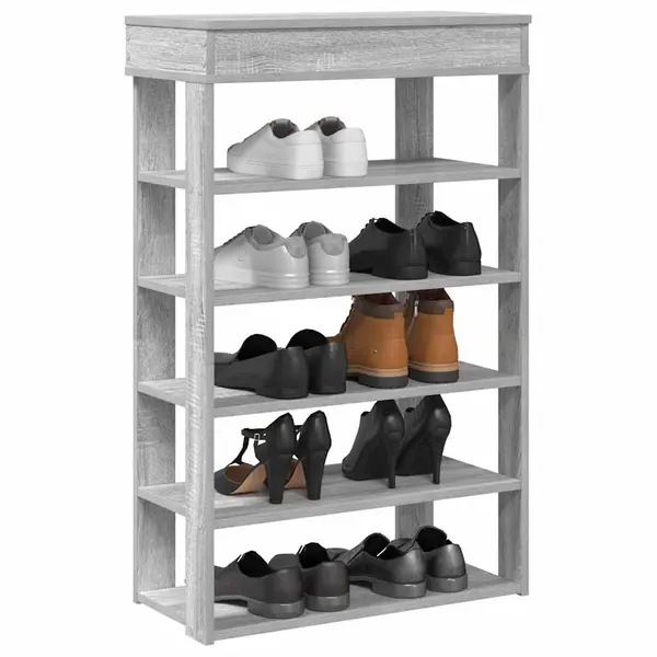 Gossi pantofar, gri sonoma, 60x30x98 cm, lemn prelucrat