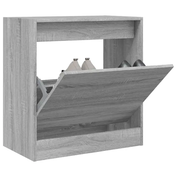 Gossi pantofar, gri sonoma, 60x34x63,5 cm, lemn prelucrat