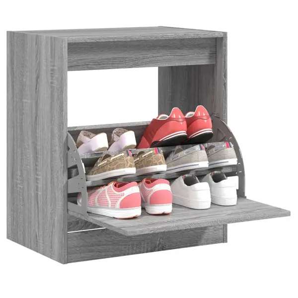 Gossi pantofar, gri sonoma, 60x42x69 cm, lemn prelucrat