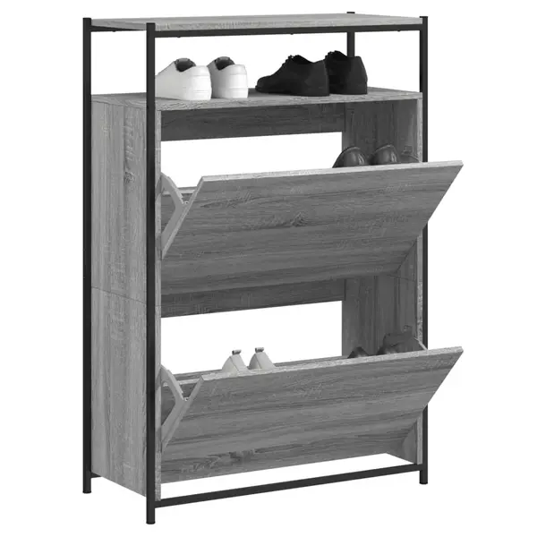 Gossi pantofar, gri sonoma, 75x34x112 cm, lemn prelucrat