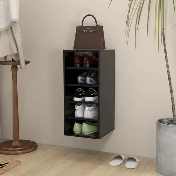 Gossi pantofar, negru, 31,5x35x70 cm, pal