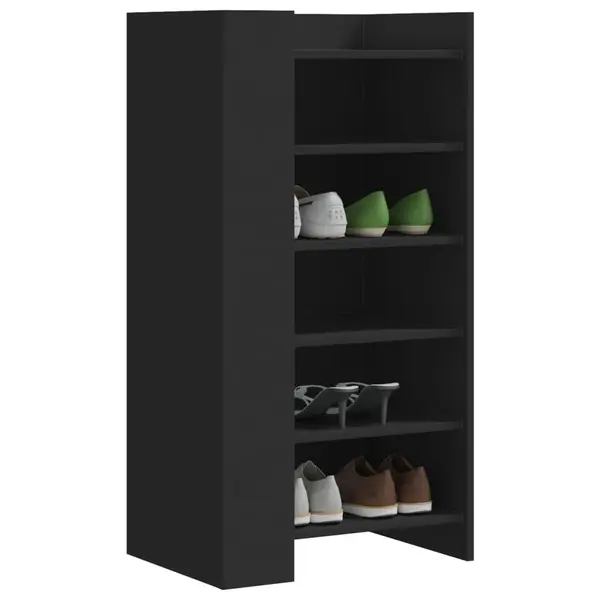 Gossi pantofar, negru, 52x37,5x100 cm, lemn prelucrat