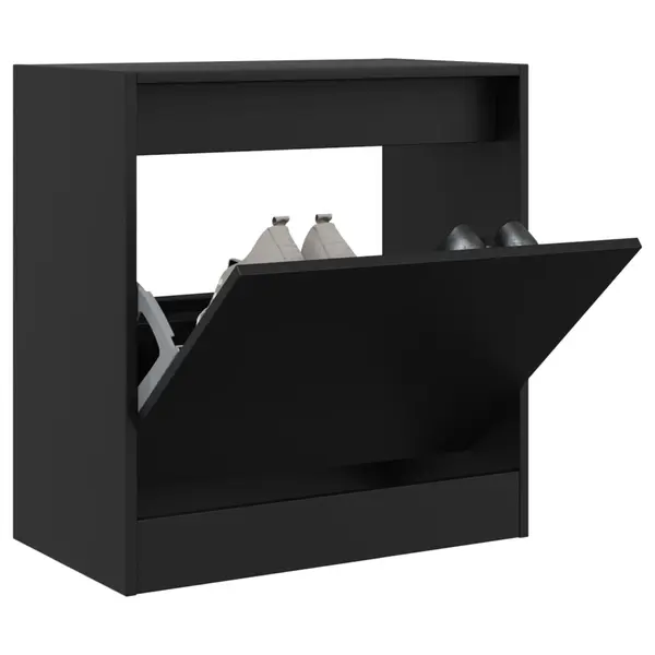 Gossi pantofar, negru, 60x34x63,5 cm, lemn compozit