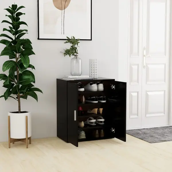 Gossi pantofar, negru, 60x35x70 cm, pal