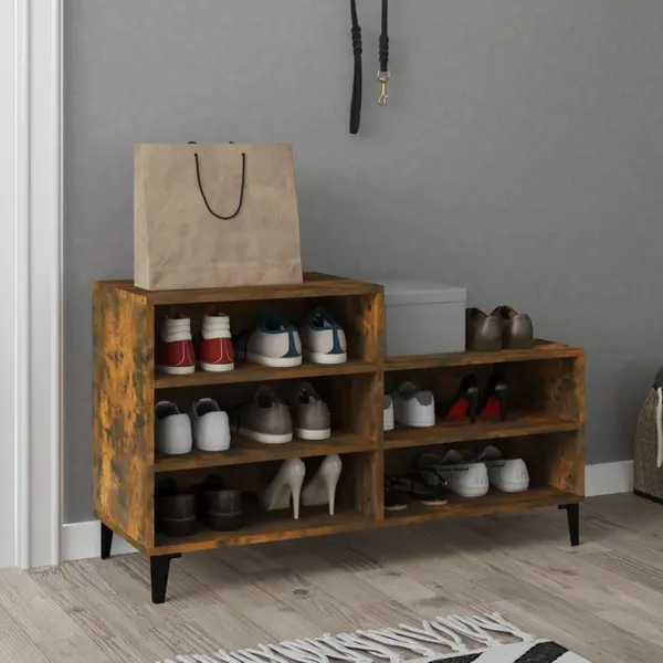 Gossi pantofar, stejar fumuriu, 102x36x60 cm, lemn prelucrat