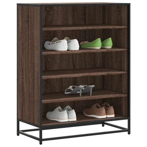 Gossi pantofar, stejar maro, 75x38x97,5 cm, lemn prelucrat/metal