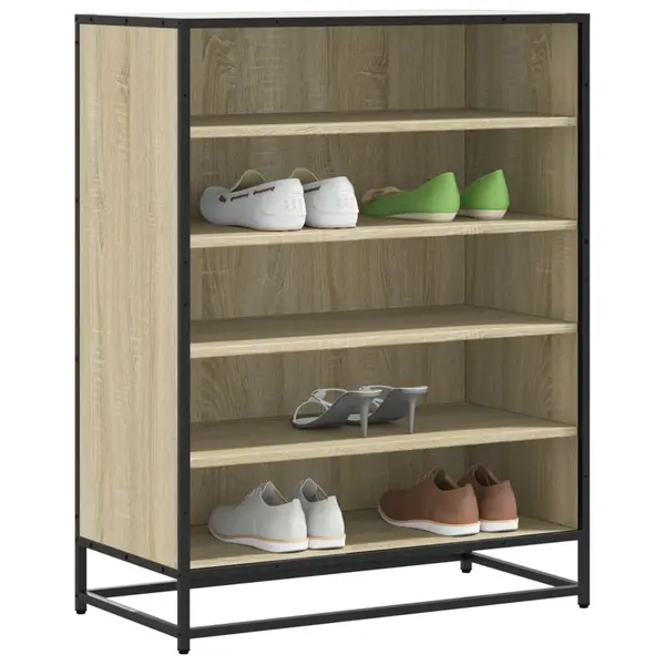 Gossi pantofar, stejar sonoma, 75x38x97,5 cm, lemn prelucrat/metal