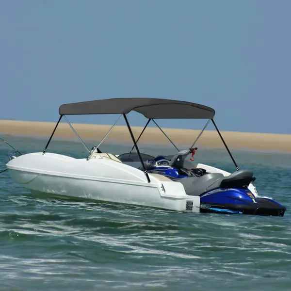 Gossi parasolar barca bimini cu 2 arcuri, antracit, 150x120x110 cm
