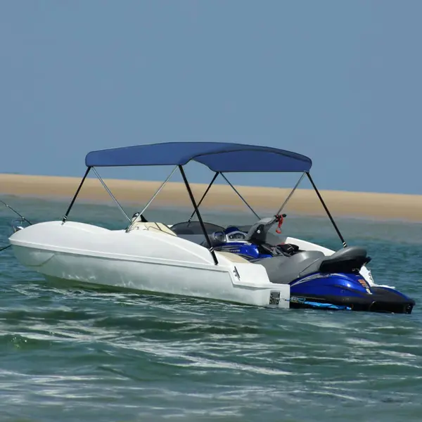 Gossi parasolar barca bimini cu 2 arcuri, bleumarin, 180x130x110 cm