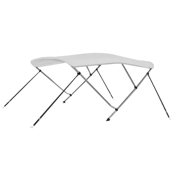 Gossi parasolar barca bimini cu 3 arcuri, alb, 183x140x137 cm
