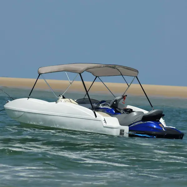 Gossi parasolar barca bimini cu 3 arcuri, gri, 183x196x137 cm