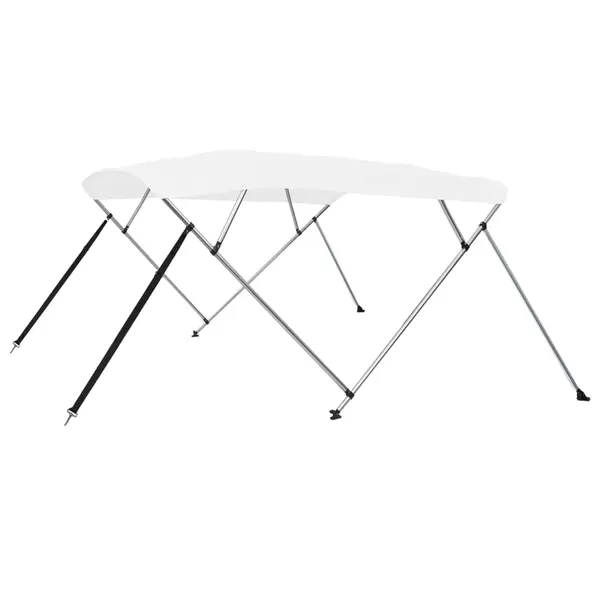 Gossi parasolar barca bimini cu 4 arcuri, alb, 243x210x137 cm