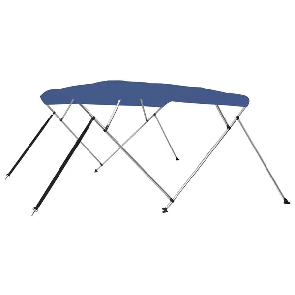 Gossi parasolar barca bimini cu 4 arcuri, albastru, 243x180x137 cm