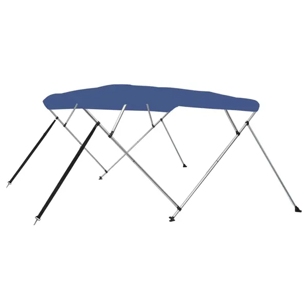 Gossi parasolar barca bimini cu 4 arcuri, albastru, 243x210x137 cm