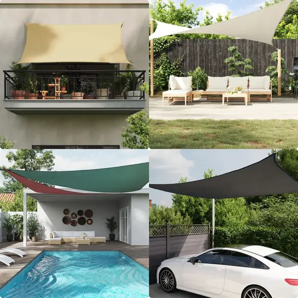 Gossi parasolar, gri deschis, 5x5x5 m, 100% poliester oxford