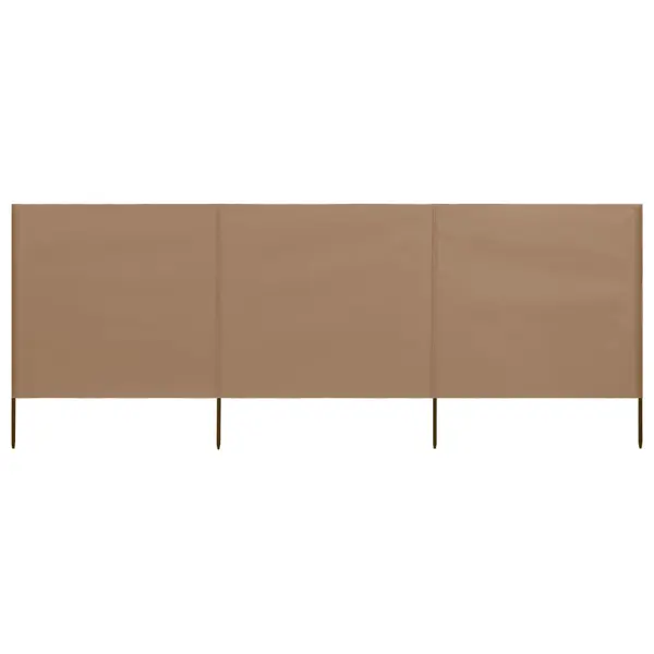 Gossi paravan anti-vant cu 3 panouri, gri taupe, 400 x 160 cm textil