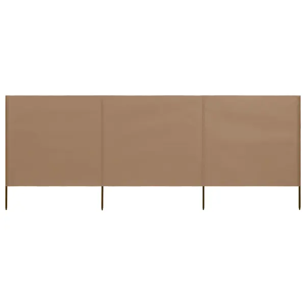 Gossi paravan anti-vant cu 3 panouri, gri taupe, 400 x 80 cm, textil