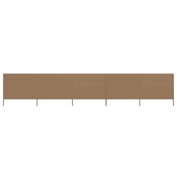Gossi paravan anti-vant cu 5 panouri, gri taupe 600x120 cm, textil