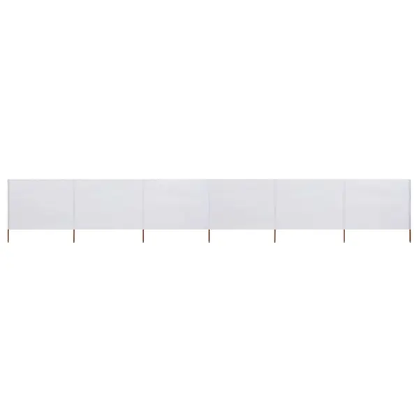 Gossi paravan anti-vant cu 6 panouri, alb nisipiu, 800x160 cm textil