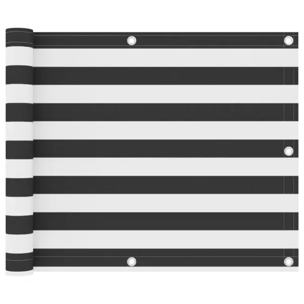Gossi paravan de balcon, antracit si alb, 75x400 cm, tesatura oxford