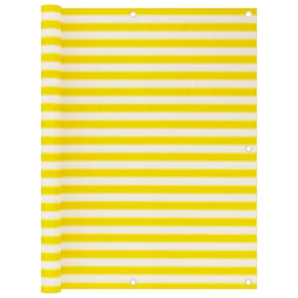 Gossi paravan de balcon, galben si alb, 120x500 cm, hdpe