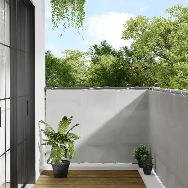 Gossi paravan de balcon gri deschis 120x300 cm 100% poliester oxford