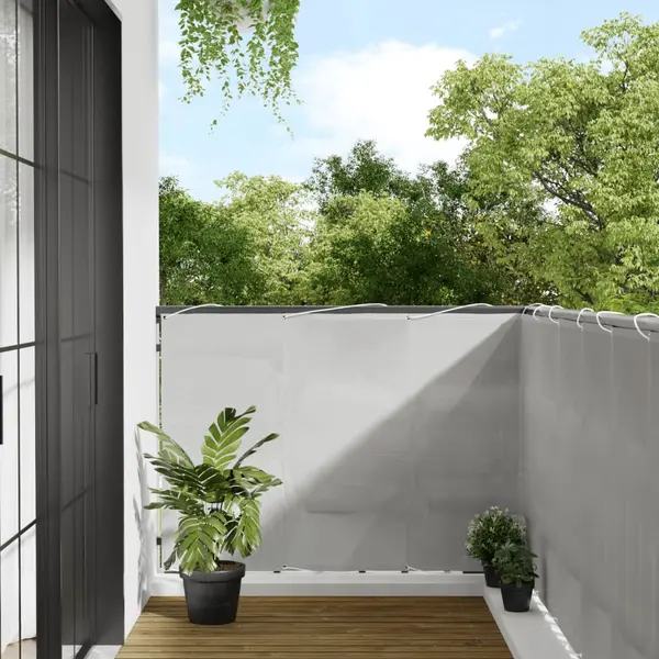 Gossi paravan de balcon gri deschis 120x400 cm 100% poliester oxford