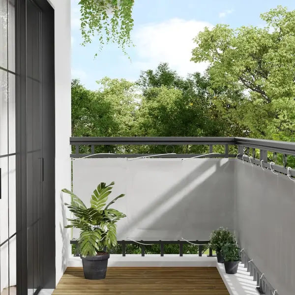 Gossi paravan de balcon gri deschis 75x300 cm 100% poliester oxford