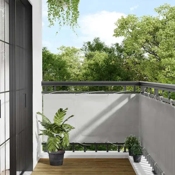 Gossi paravan de balcon gri deschis 75x500 cm 100% poliester oxford