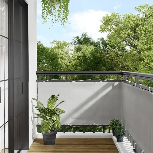 Gossi paravan de balcon gri deschis 75x600 cm 100% poliester oxford