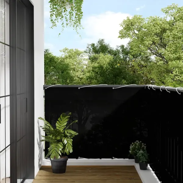 Gossi paravan de balcon, negru, 120x800 cm, 100% poliester oxford