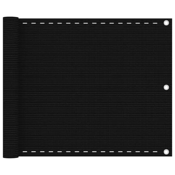 Gossi paravan de balcon, negru, 75x600 cm, hdpe